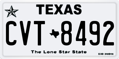 TX license plate CVT8492