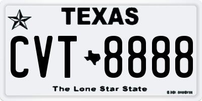 TX license plate CVT8888