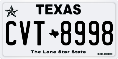 TX license plate CVT8998