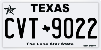 TX license plate CVT9022
