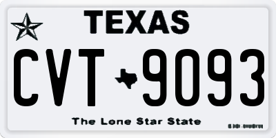 TX license plate CVT9093