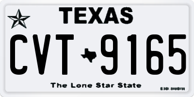 TX license plate CVT9165