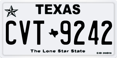 TX license plate CVT9242