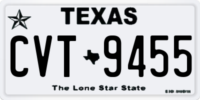 TX license plate CVT9455
