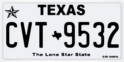TX license plate CVT9532