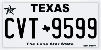 TX license plate CVT9599