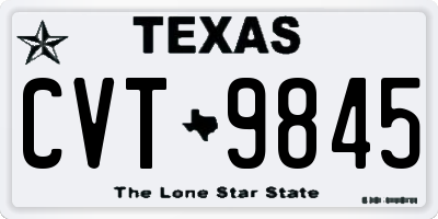 TX license plate CVT9845