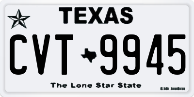 TX license plate CVT9945