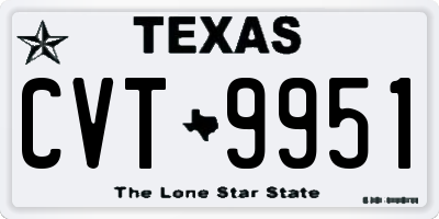 TX license plate CVT9951