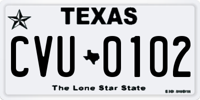 TX license plate CVU0102