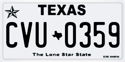 TX license plate CVU0359