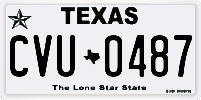 TX license plate CVU0487