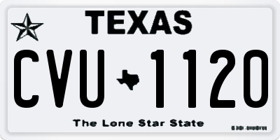 TX license plate CVU1120