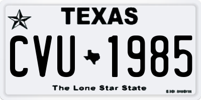 TX license plate CVU1985