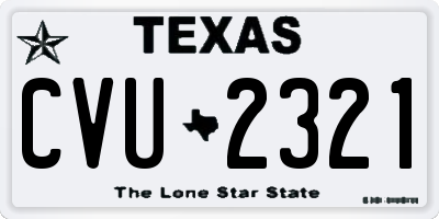TX license plate CVU2321