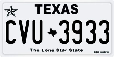 TX license plate CVU3933