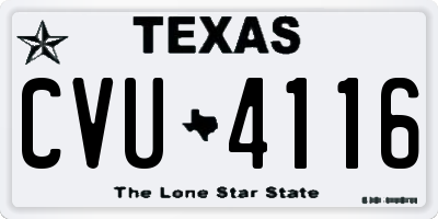 TX license plate CVU4116