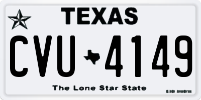 TX license plate CVU4149