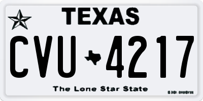 TX license plate CVU4217
