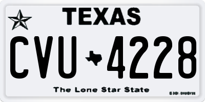 TX license plate CVU4228