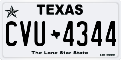 TX license plate CVU4344