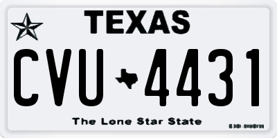 TX license plate CVU4431
