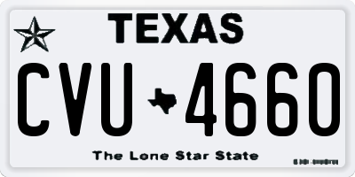 TX license plate CVU4660