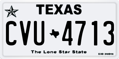 TX license plate CVU4713