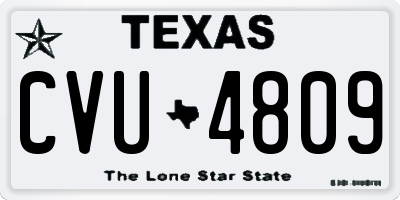 TX license plate CVU4809