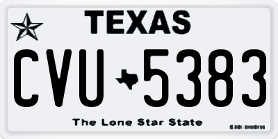 TX license plate CVU5383