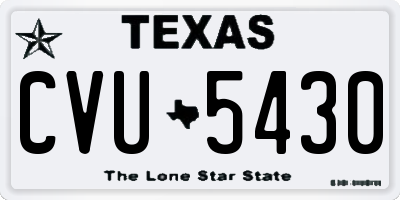 TX license plate CVU5430