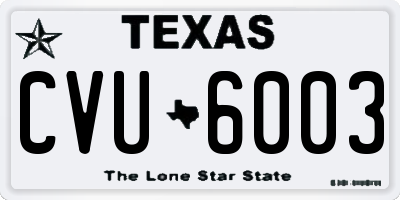 TX license plate CVU6003