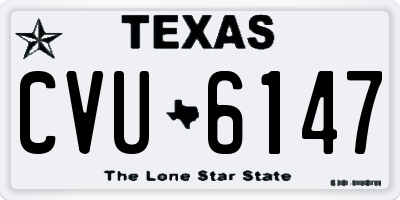 TX license plate CVU6147