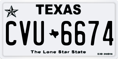 TX license plate CVU6674