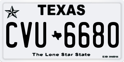 TX license plate CVU6680