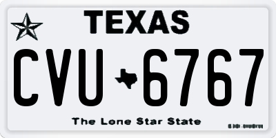 TX license plate CVU6767