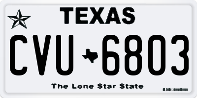 TX license plate CVU6803