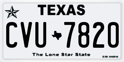 TX license plate CVU7820