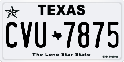TX license plate CVU7875