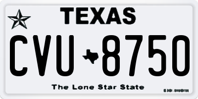 TX license plate CVU8750