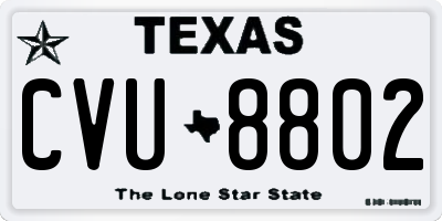 TX license plate CVU8802