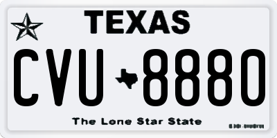 TX license plate CVU8880