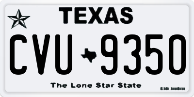 TX license plate CVU9350