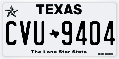 TX license plate CVU9404