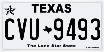 TX license plate CVU9493