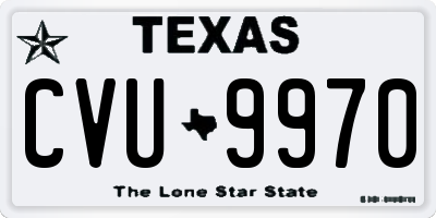 TX license plate CVU9970