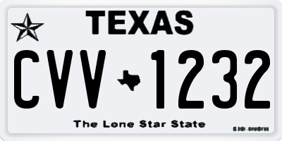 TX license plate CVV1232