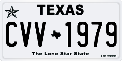 TX license plate CVV1979