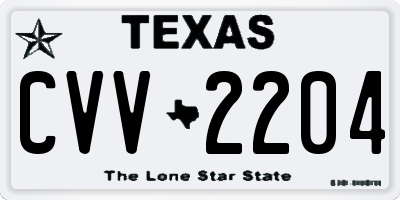 TX license plate CVV2204