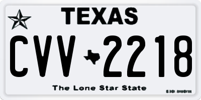 TX license plate CVV2218